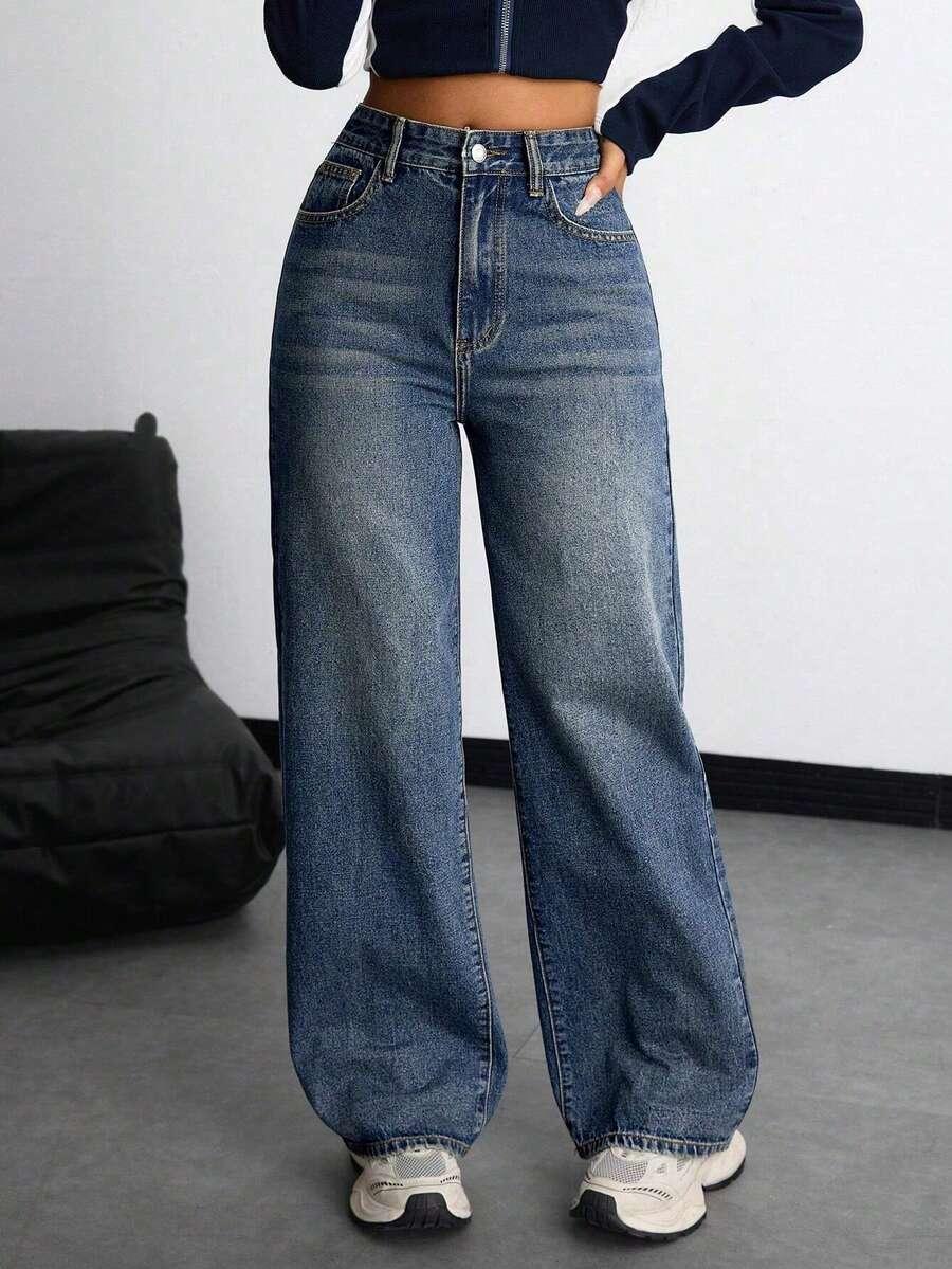 spodnie jeans wysoki stan