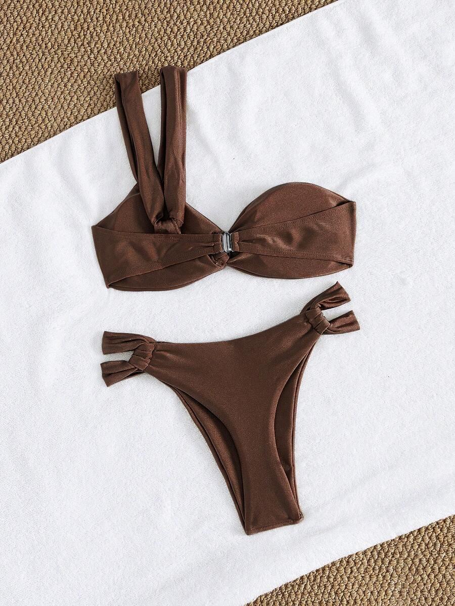 BRĄZOWY KOMPLET BIKINI