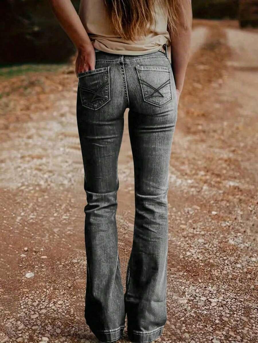 SZARE SPODNIE JEANS