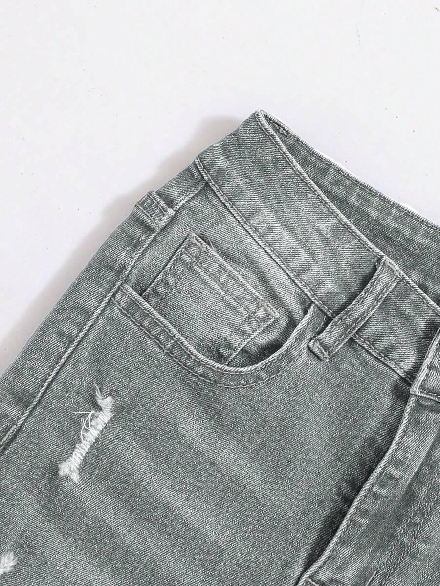 szare spodnie ripped jeans