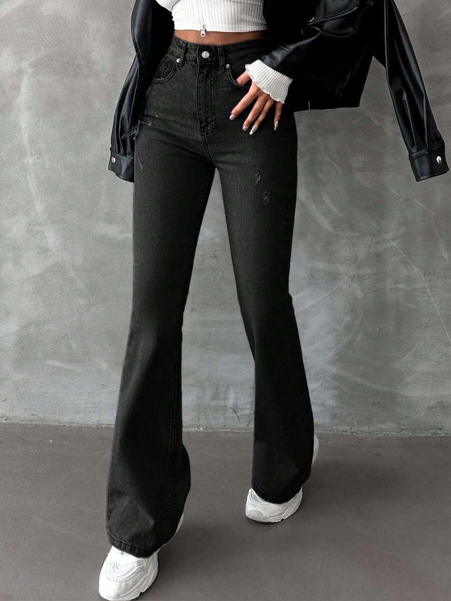 CZARNE SPODNIE JEANS