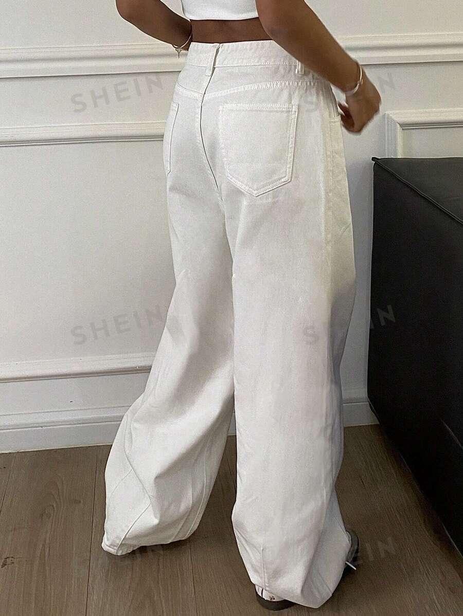 BIAŁE SPODNIE JEANS 