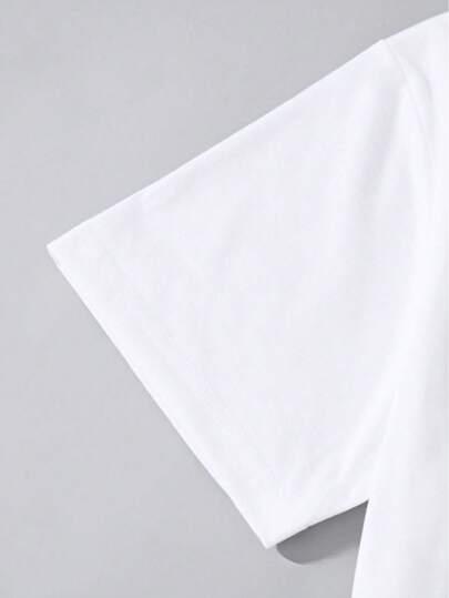 biały t-shirt print