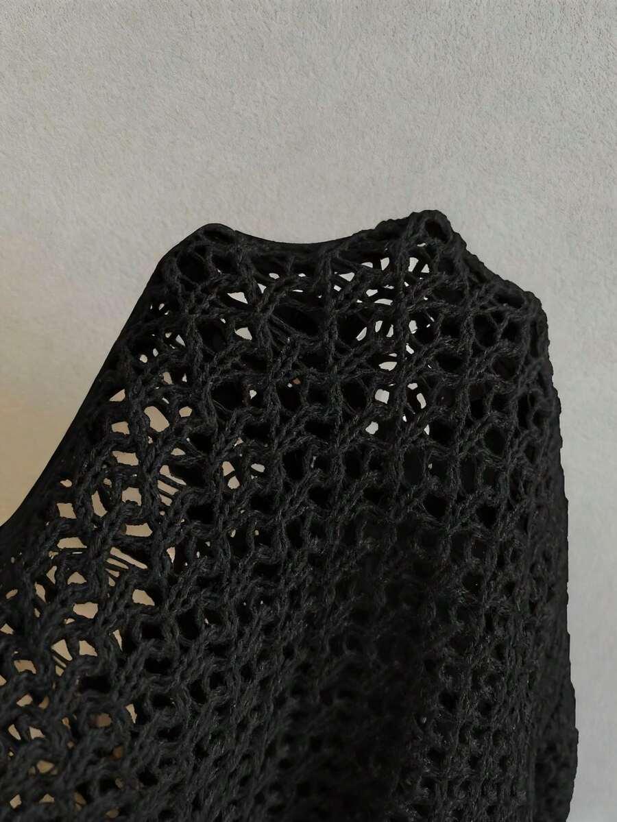 CZARNY SWETER ODKRYTE plecy 