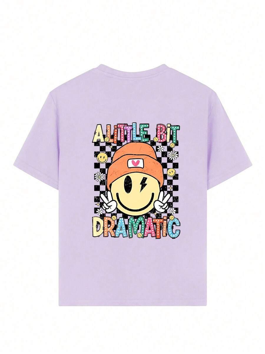 fioletowy T-SHIRT  PRINT