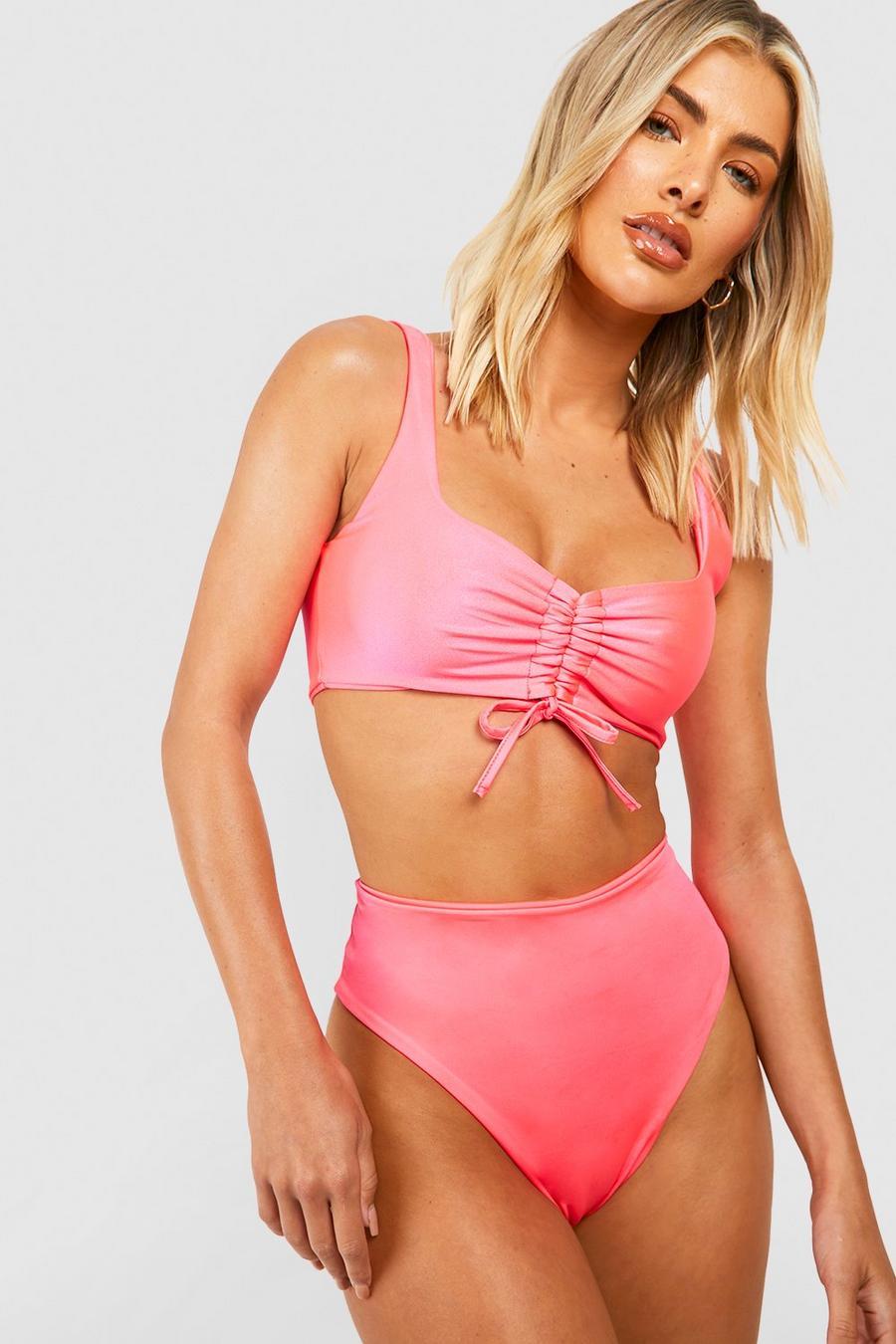 różowy neonowy dół od bikini