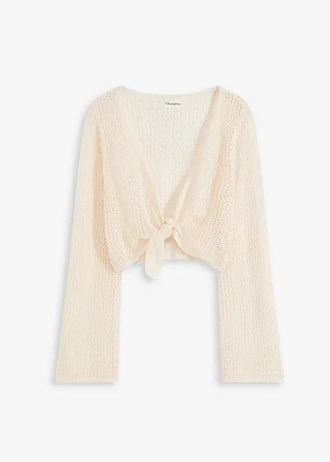 BOLERKO PLUS SIZE DŁUGI RĘKAW WIĄZANIE