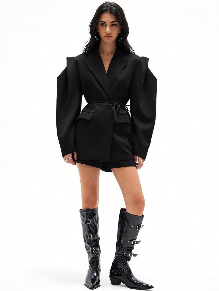 CZARNA MARYNARKA OVERSIZE