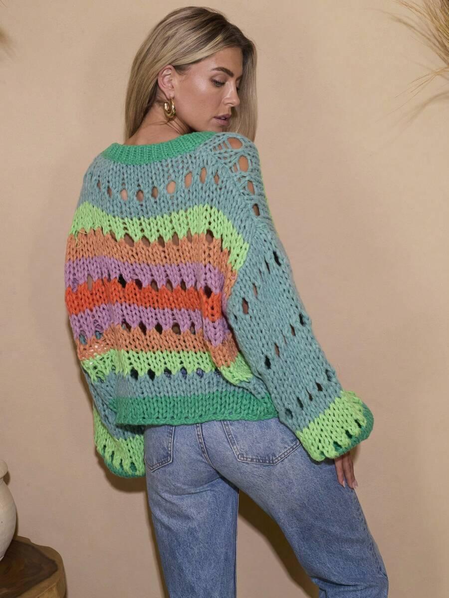 sweter v neck długi rękaw