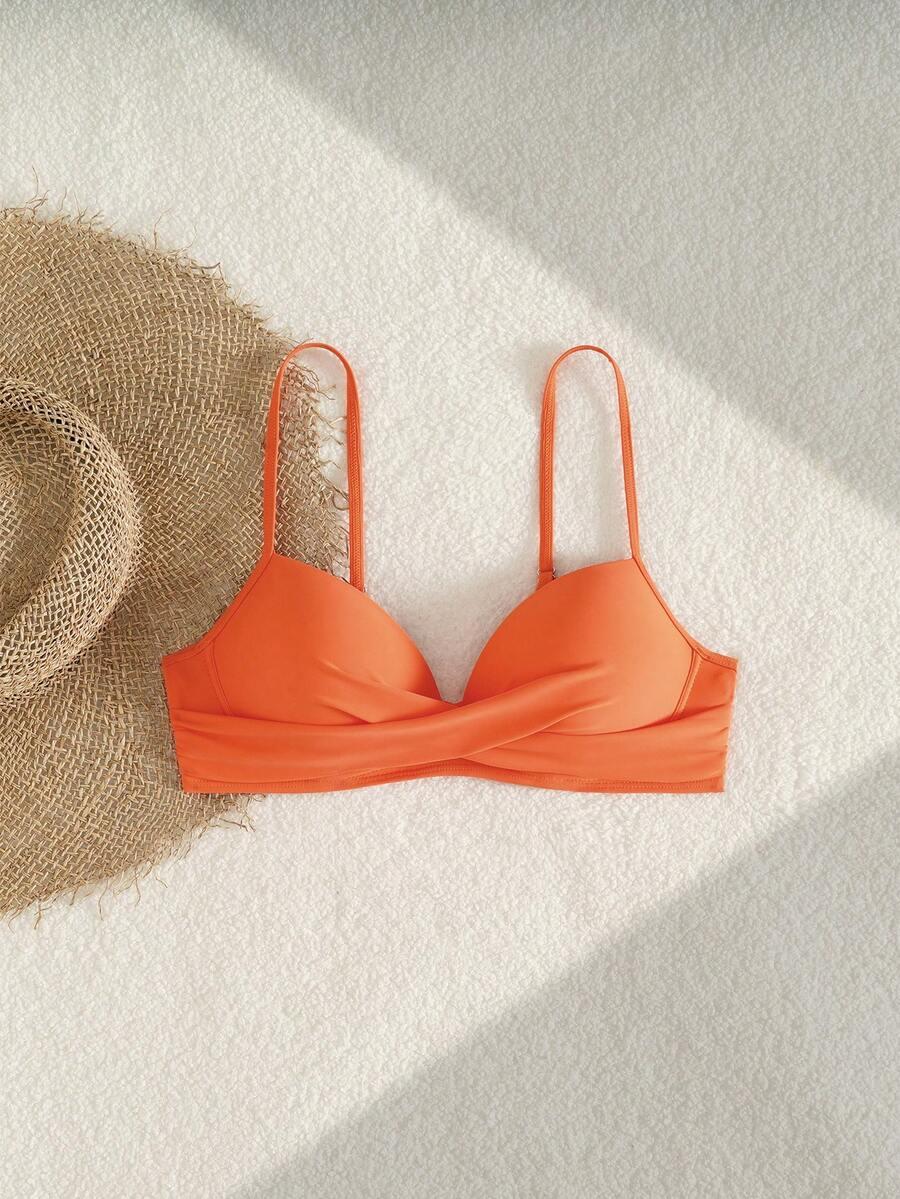 pomarańczowa usztywniana góra bikini