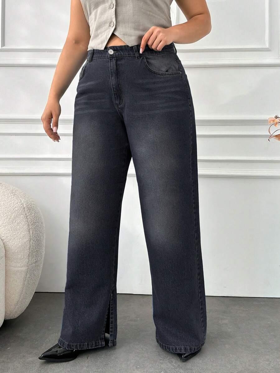 CZARNE SPODNIE JEANS