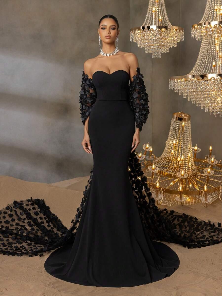 CZARNA MAXI SUKIENKA