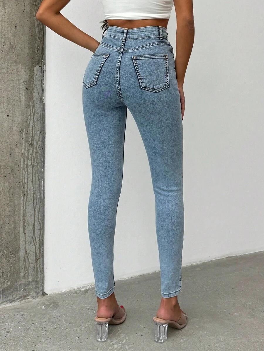 NIEBIESKIE SPODNIE JEANS RURKI