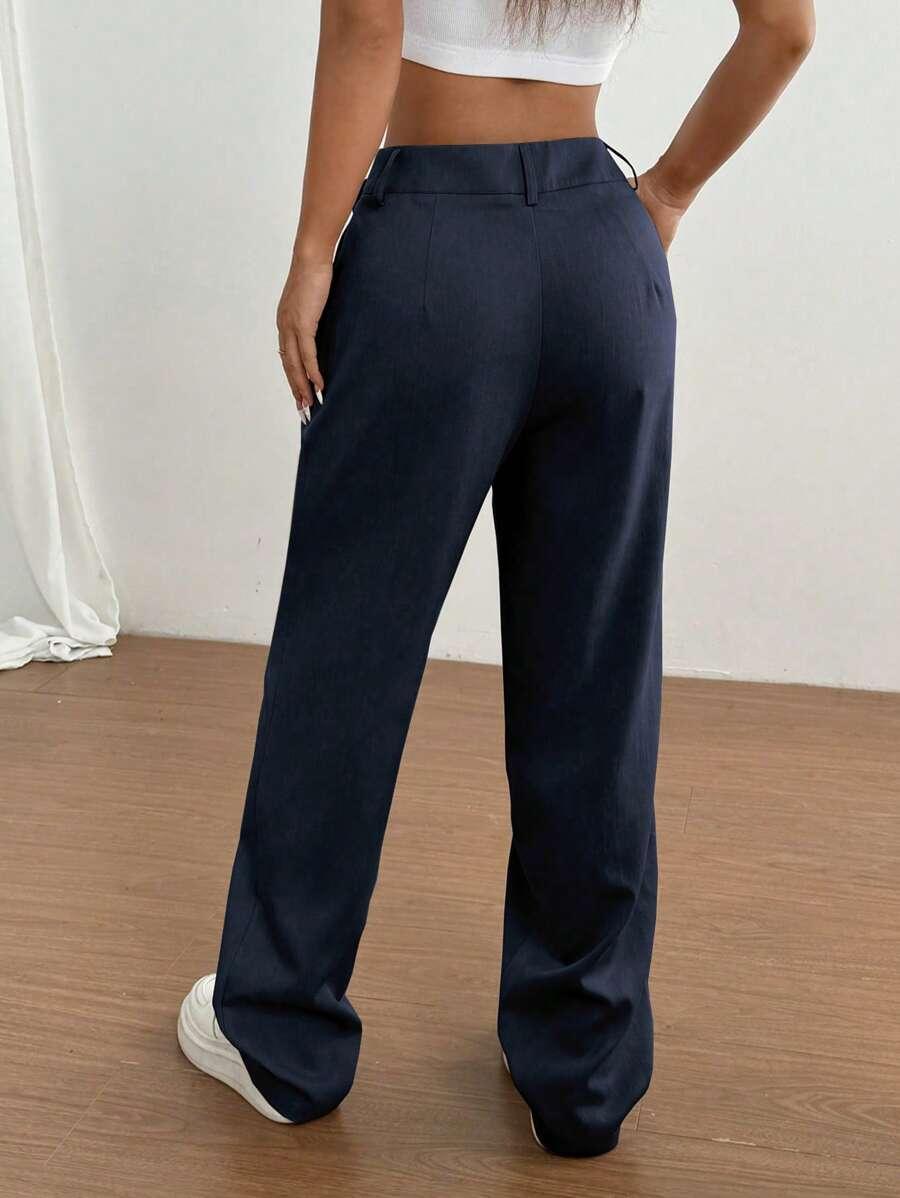 GRANATOWE SPODNIE CASUAL