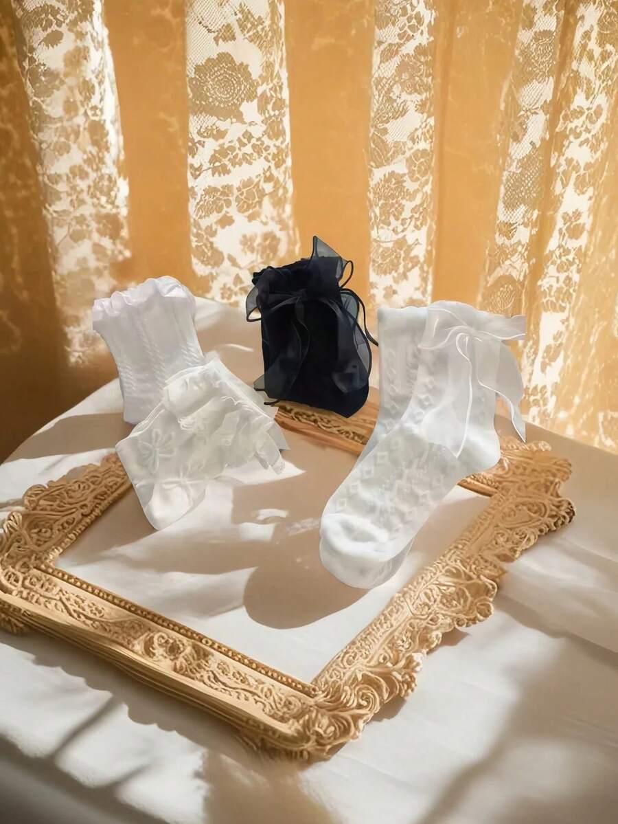 BIAŁE SKARPETY KORONKA