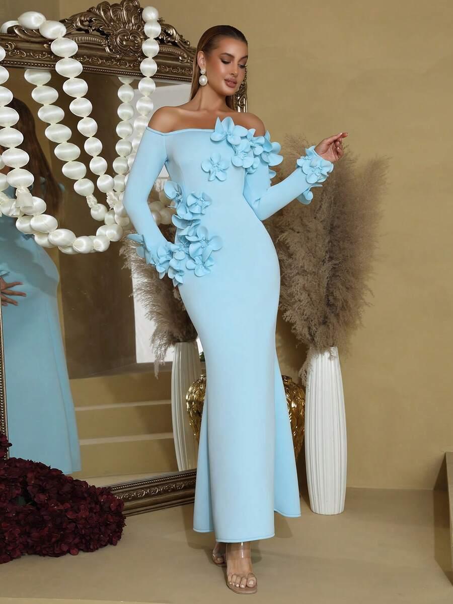 niebieska maxi sukienka