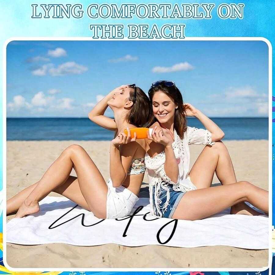 rĘCZNIK PLAŻOWY napis