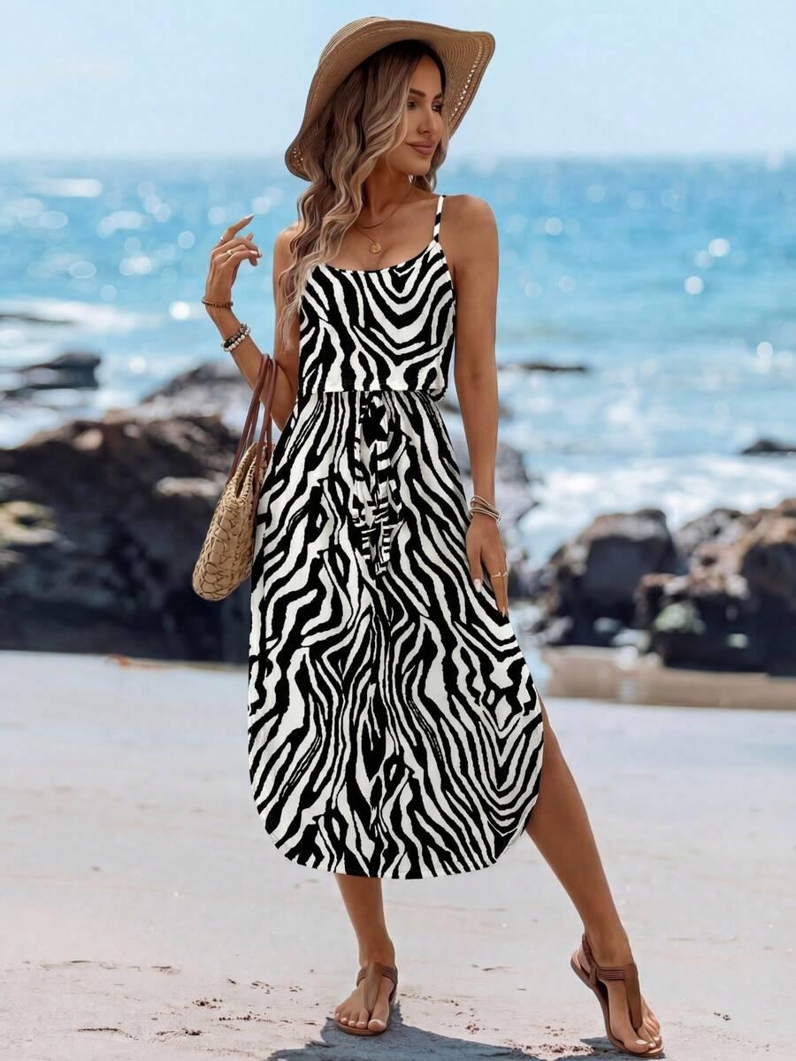 midi sukienka animal print