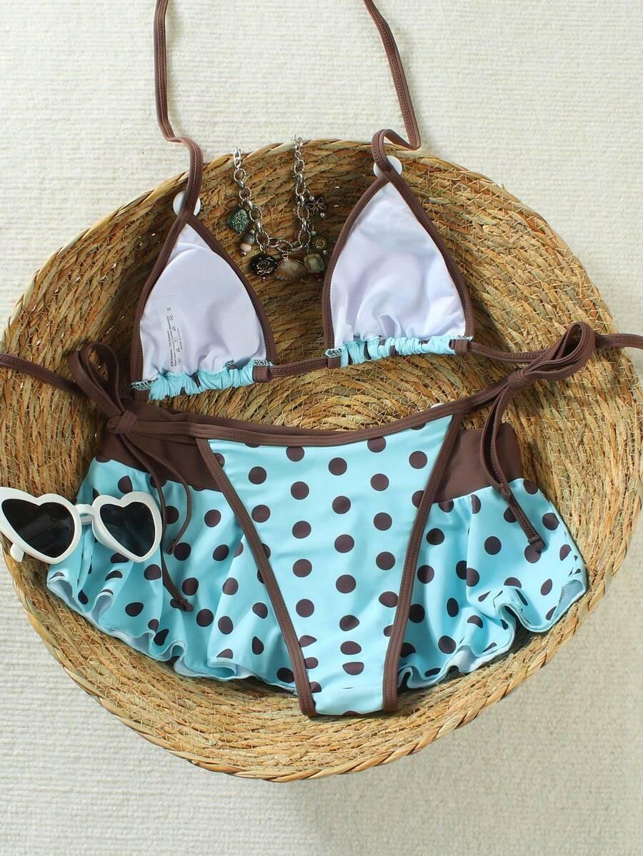 3-CZĘŚCIOWY STRÓJ KĄPIELOWY BIKINI SPÓDNICA