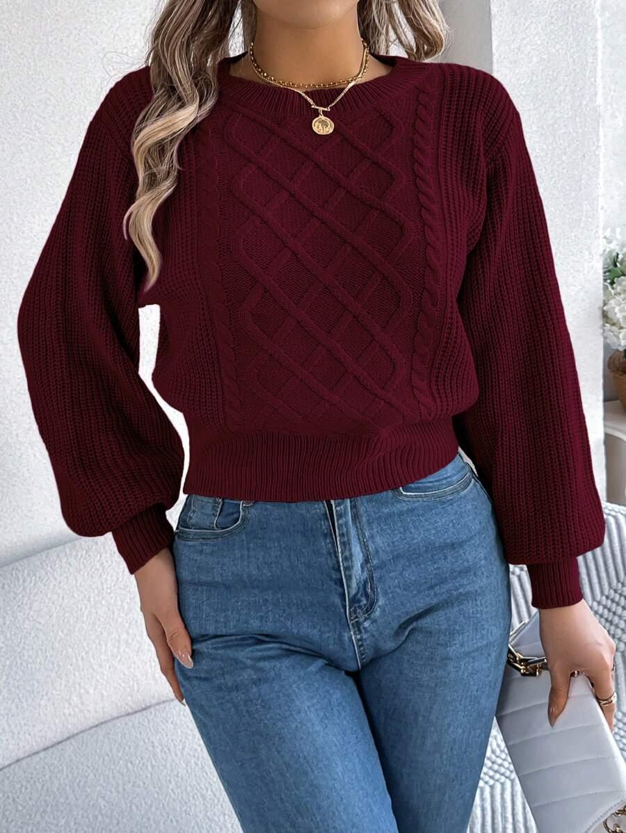 bordowy sweter splot