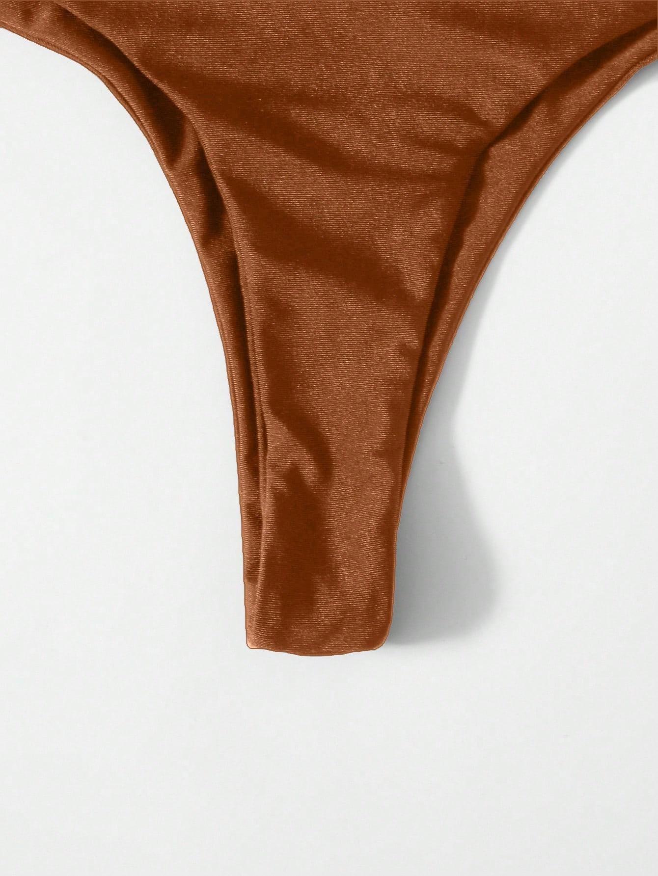 brązowy komplet bikini