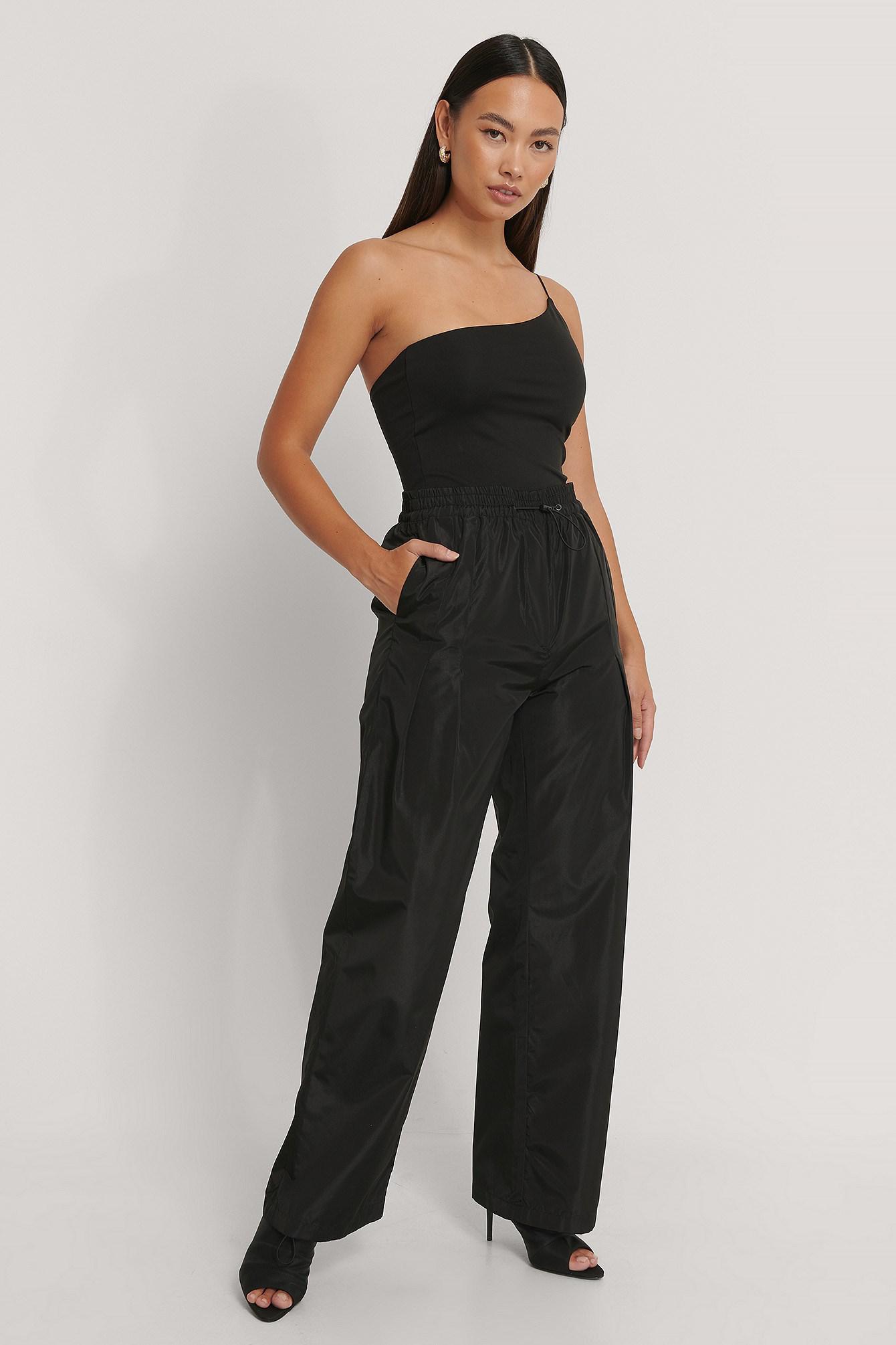 czarny asymetryczny top basic
