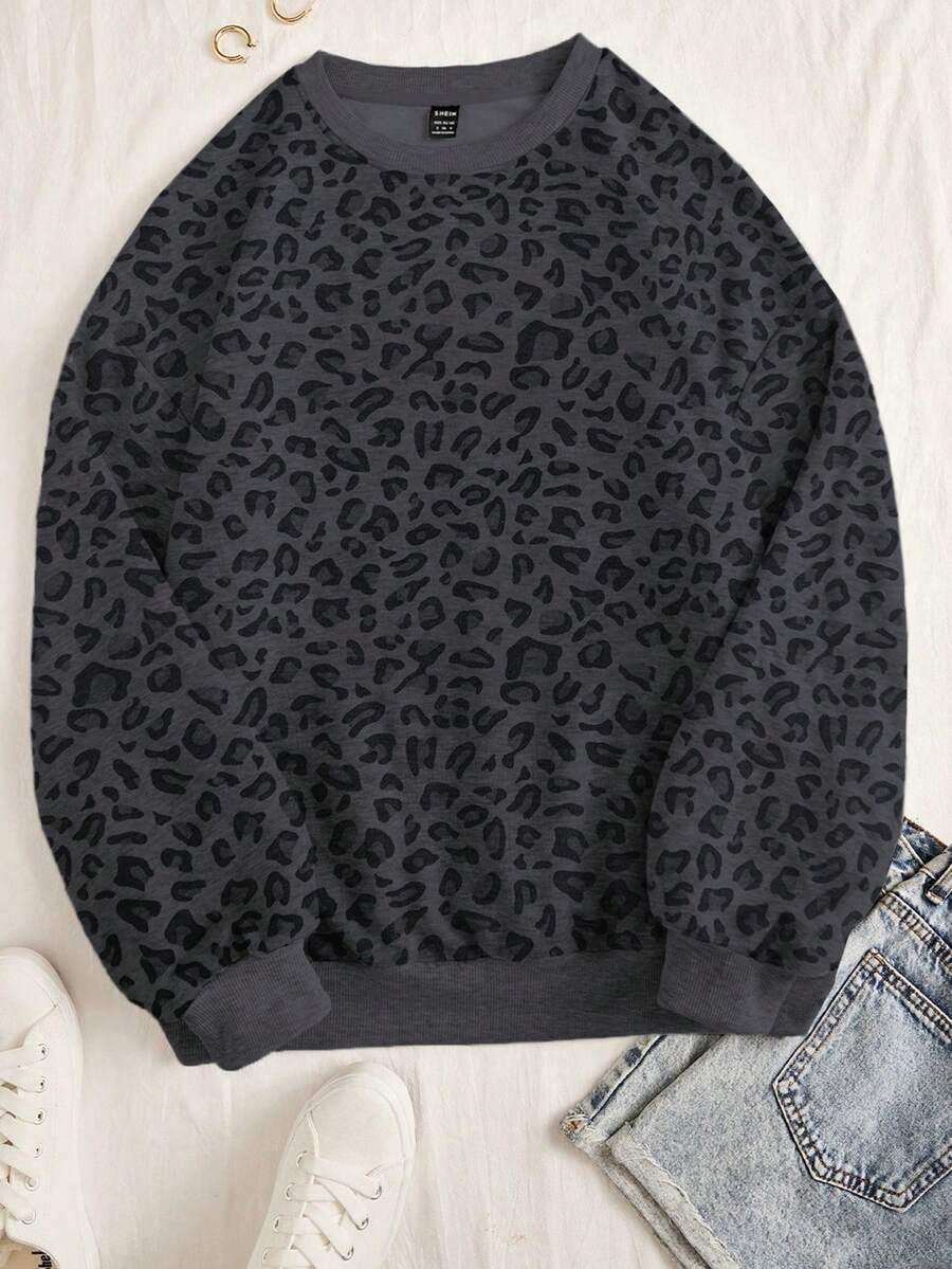 SZARA BLUZA ANIMAL PRINT