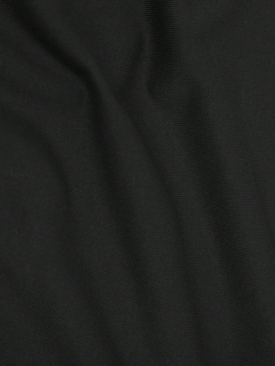 CZARNY T-SHIRT OKRĄGŁY DEKOLT