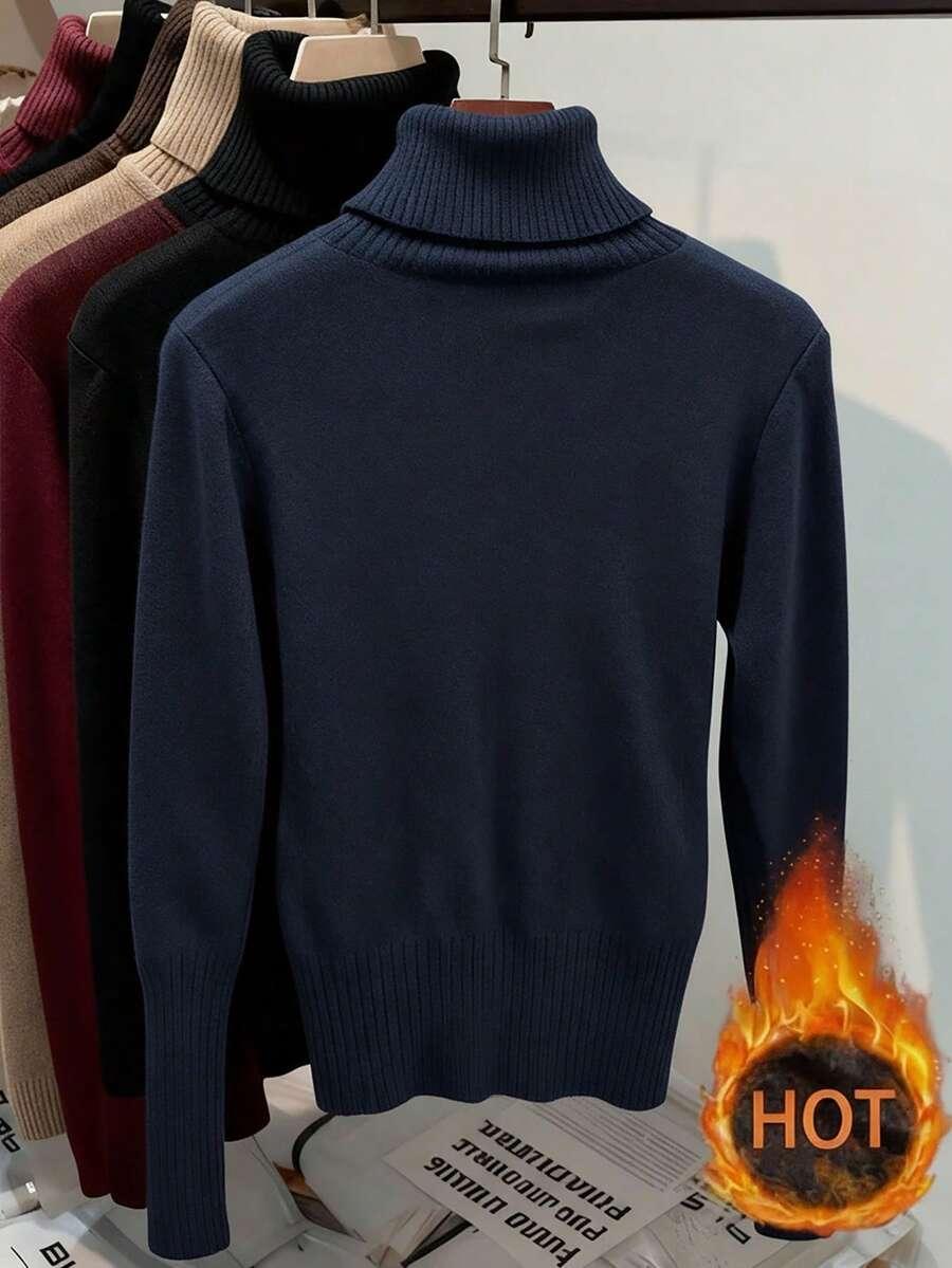 GRANATOWY OCIEPLANY SWETER