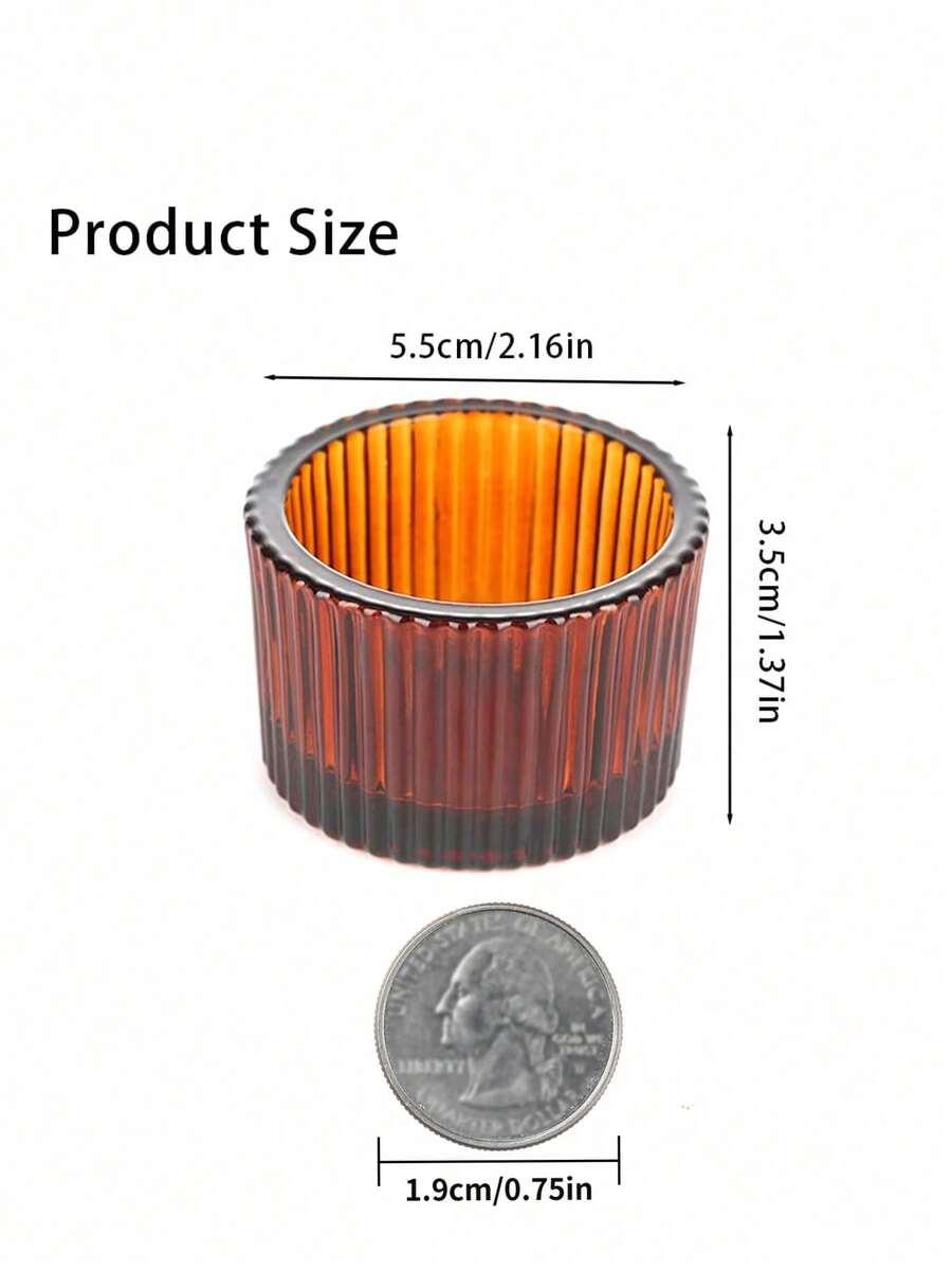 BRĄZOWY SZKLANY ŚWIECZNIK 4-pack