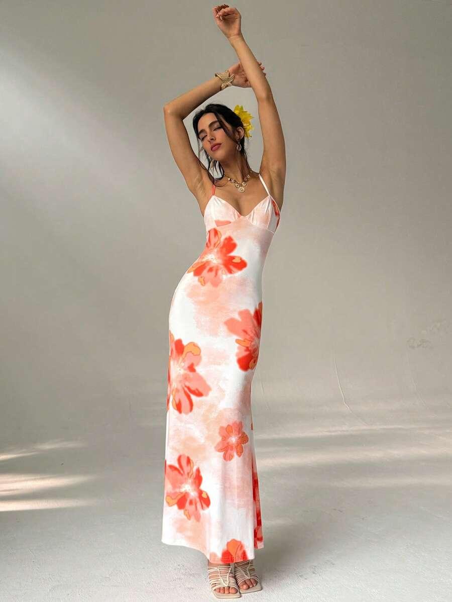 SUKIENKA MAXI W KWIATY 