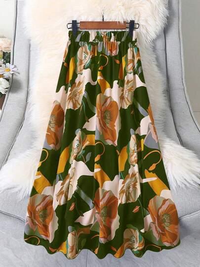 SPÓDNICA WZÓR KWIATY 