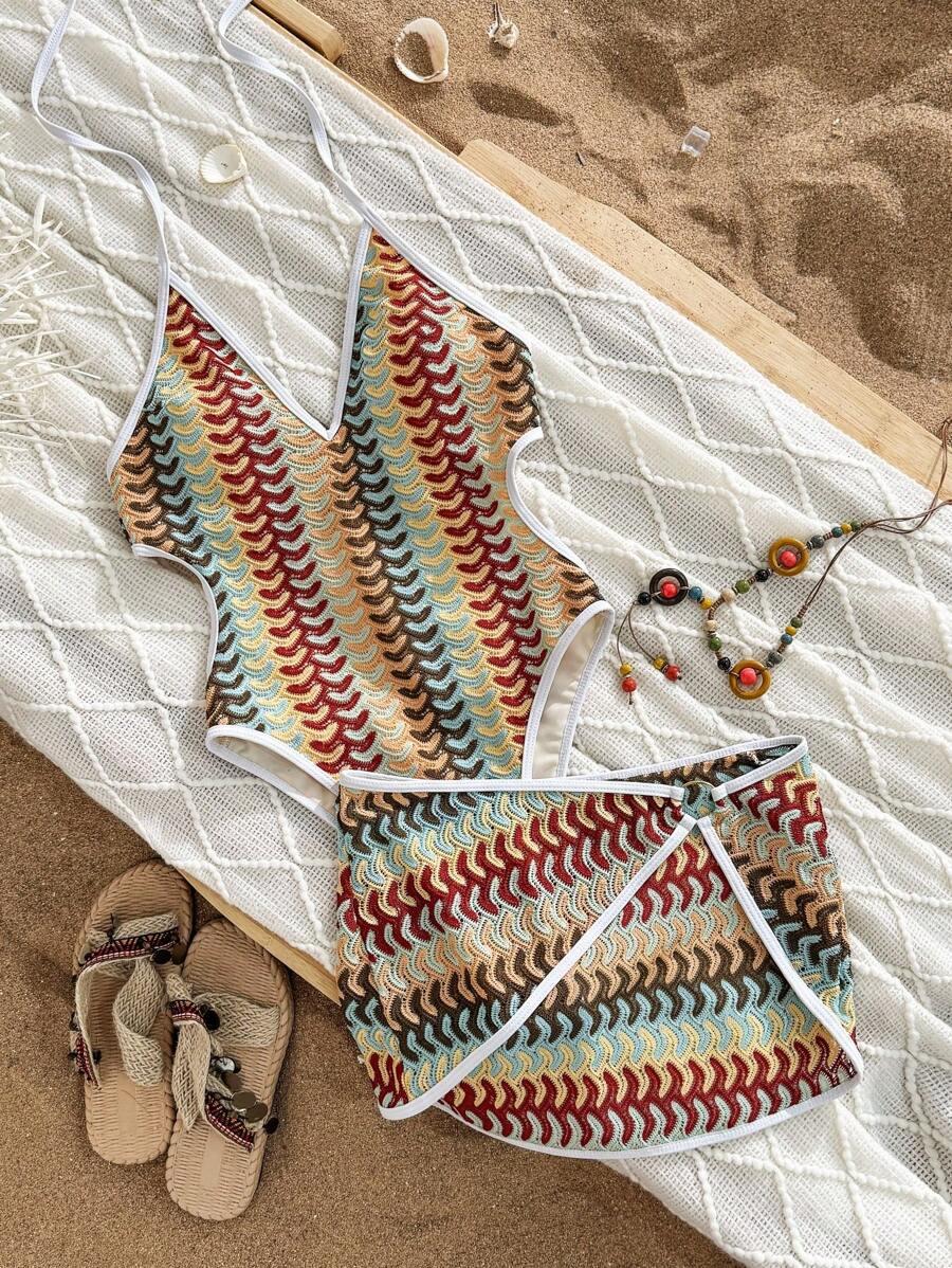 JEDNOCZĘŚCIOWE bikini spódnica komplet