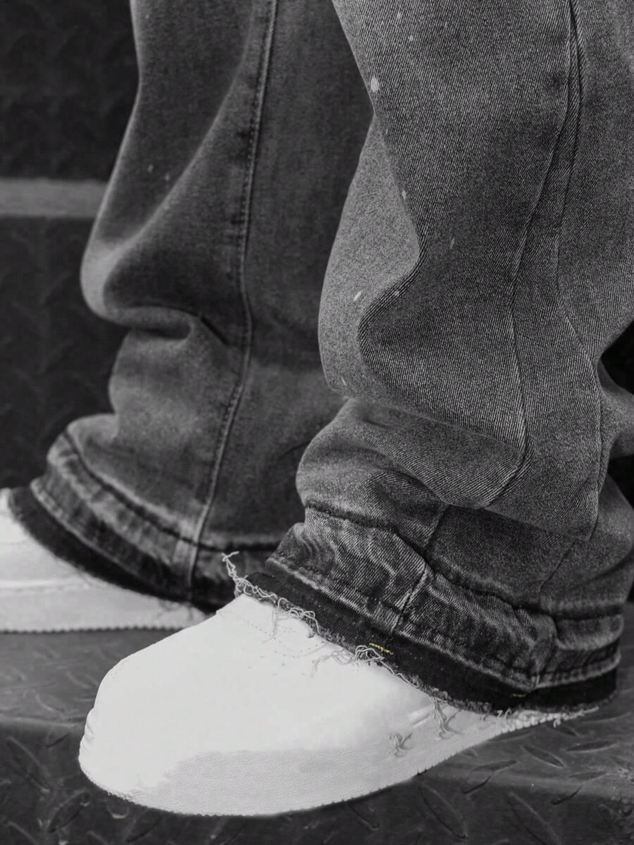 SZARE SPODNIE JEANS