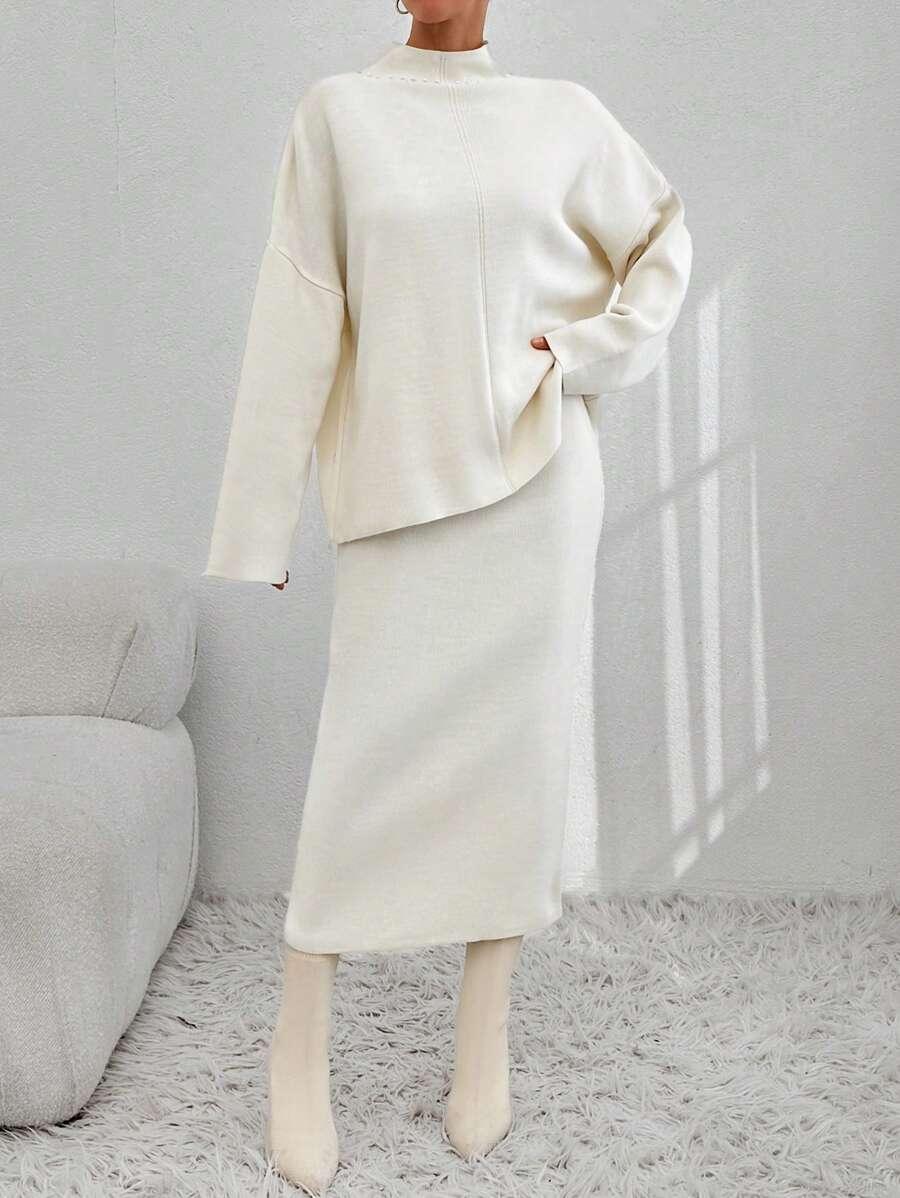komplet sweter spódnica