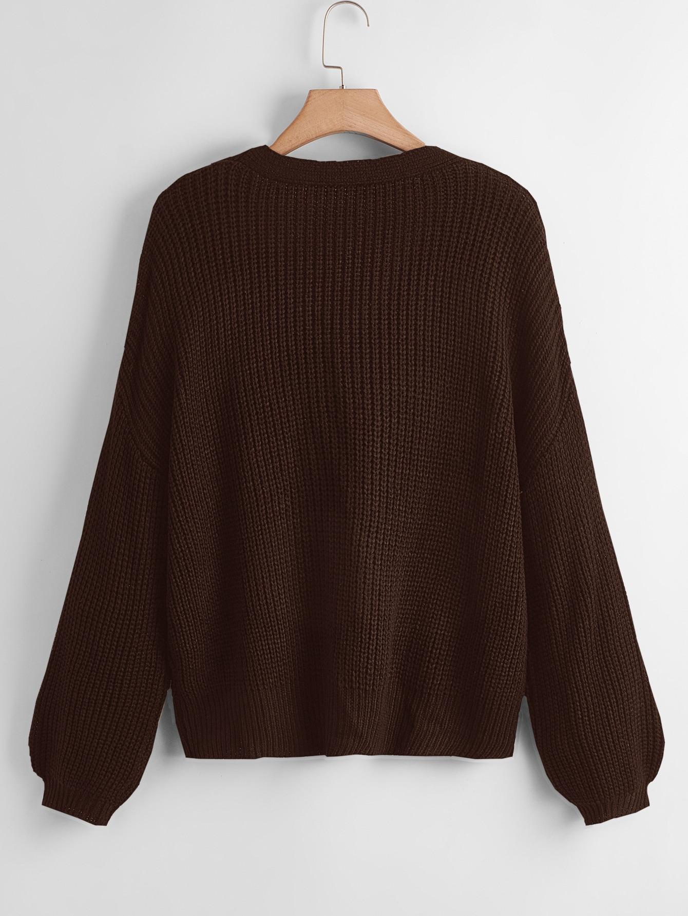 BRĄZOWY SWETER KARDIGAN 