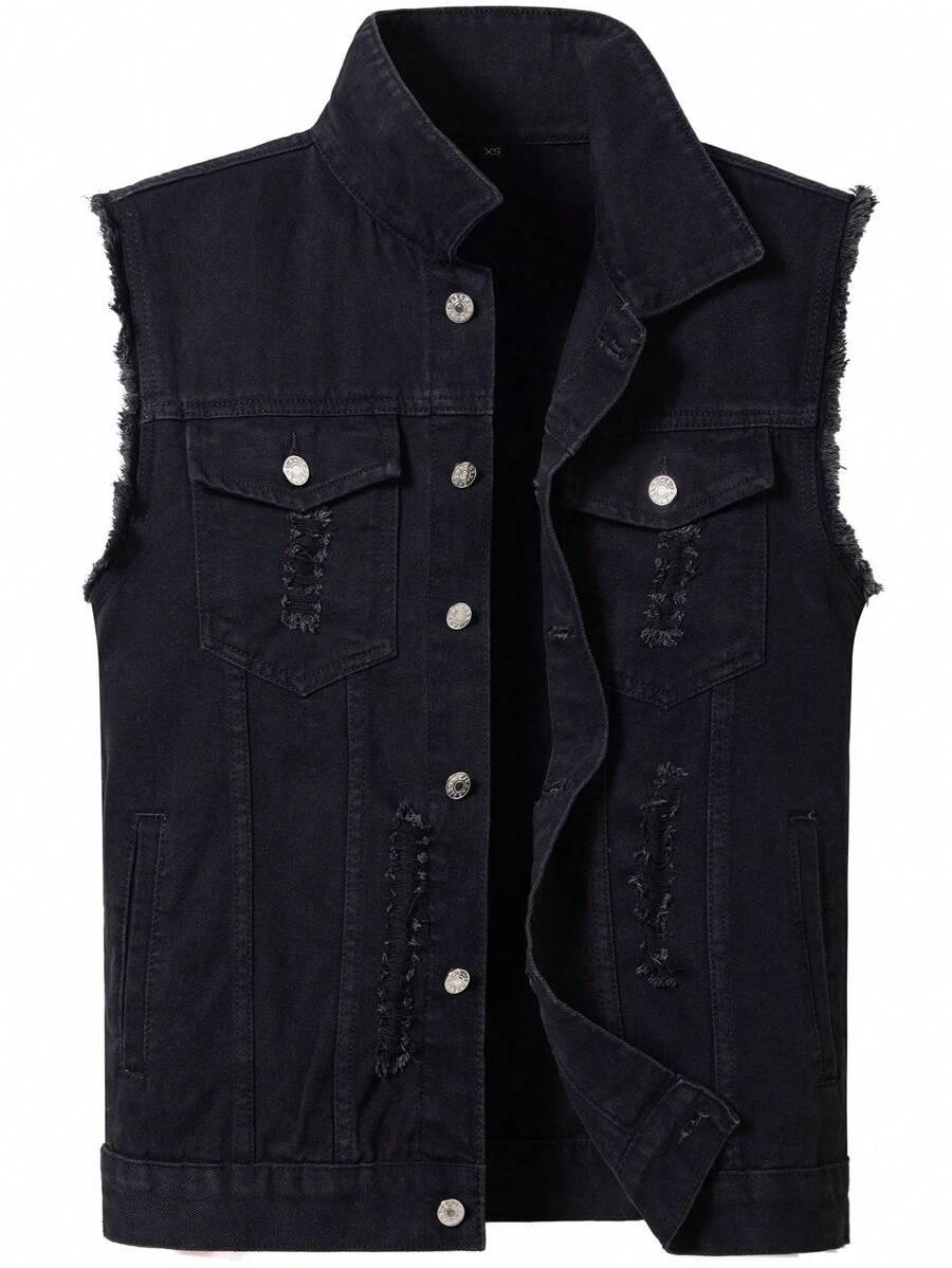 CZARNA KAMIZELKA JEANS