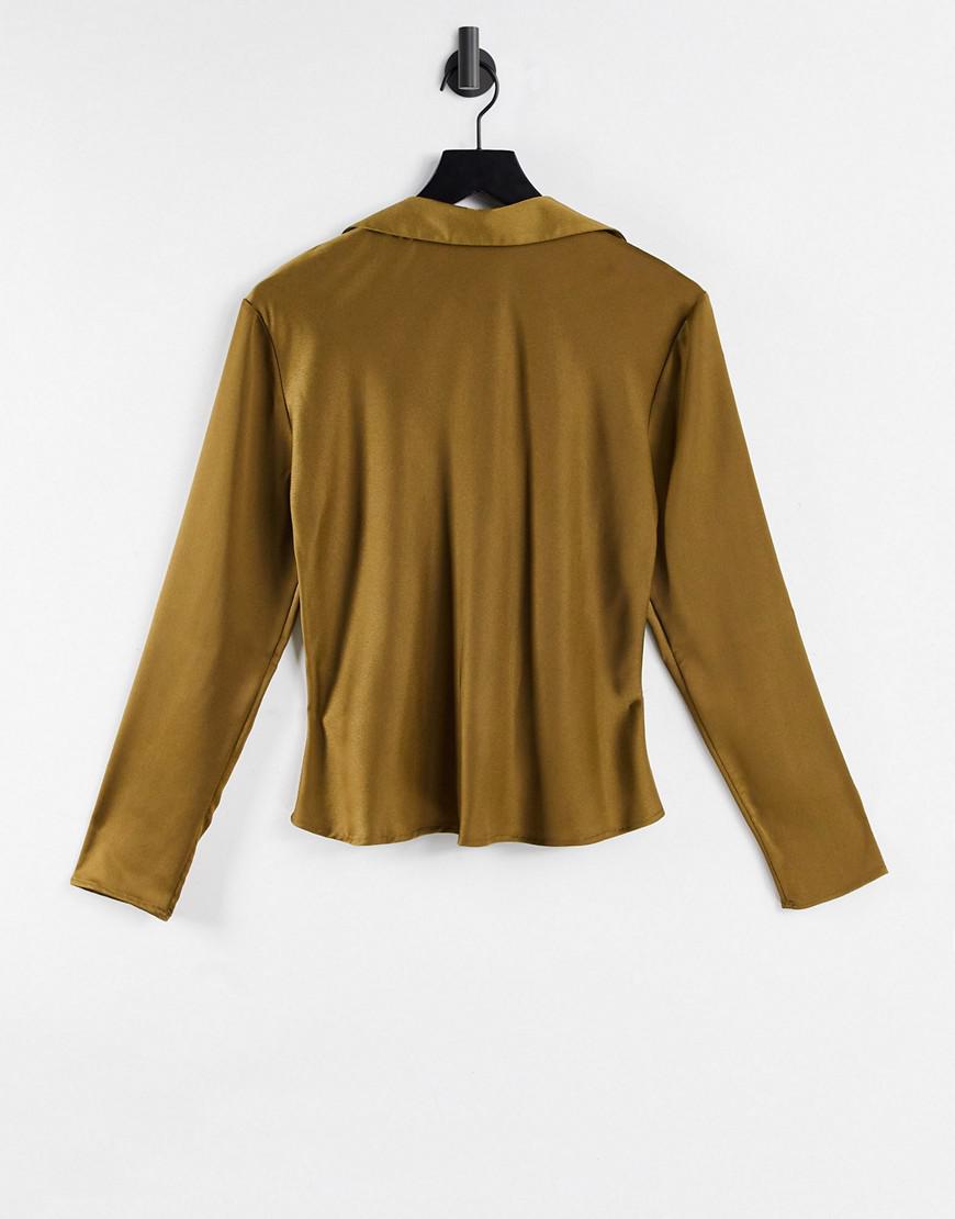 SATYNOWA KOSZULA KHAKI