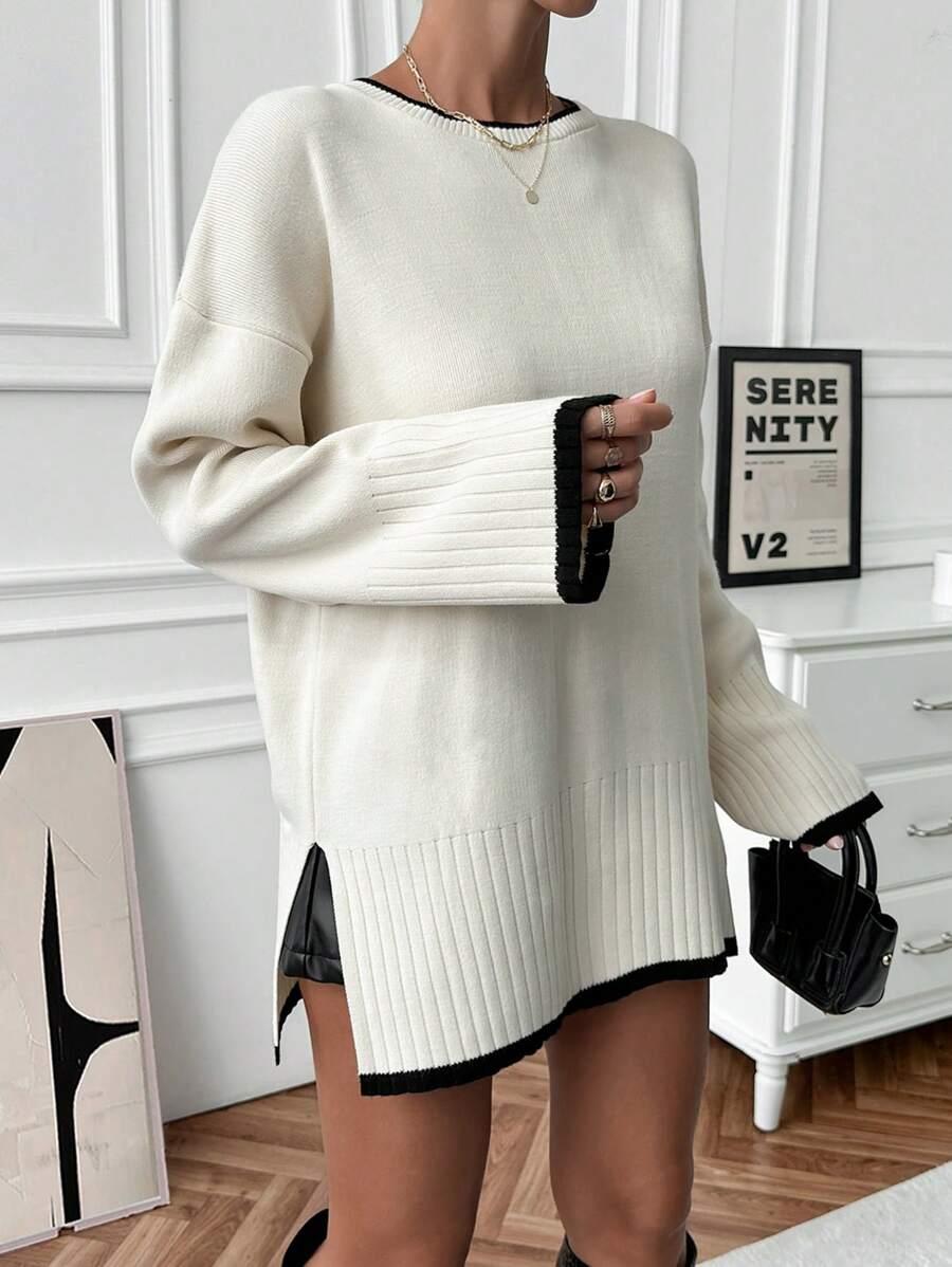 BEŻOWY SWETER ROZCIĘCIA