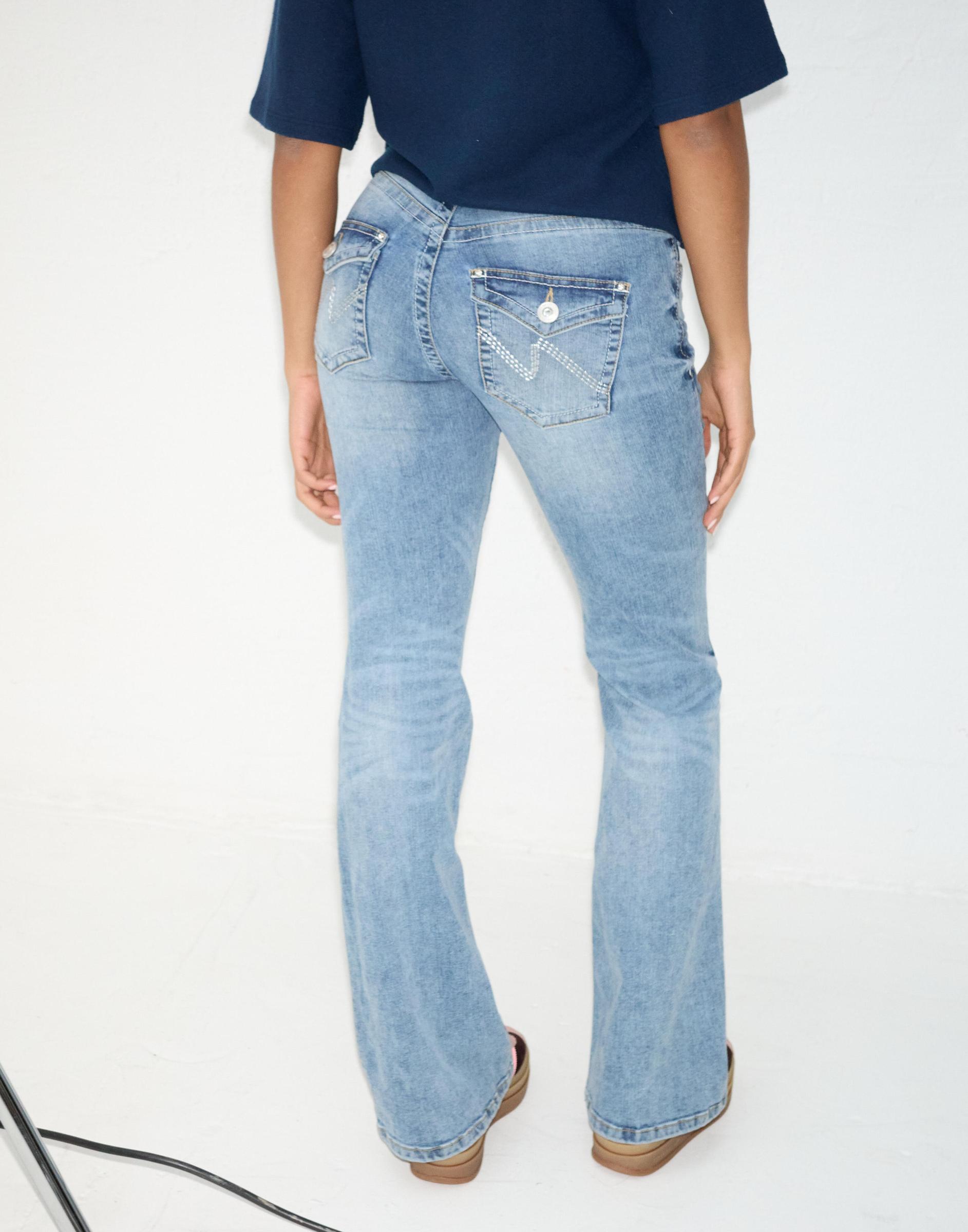 SPODNIE JEANS BOOTCUT Z Niskim stanem