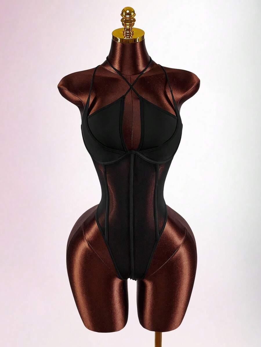 czarne body siateczka 