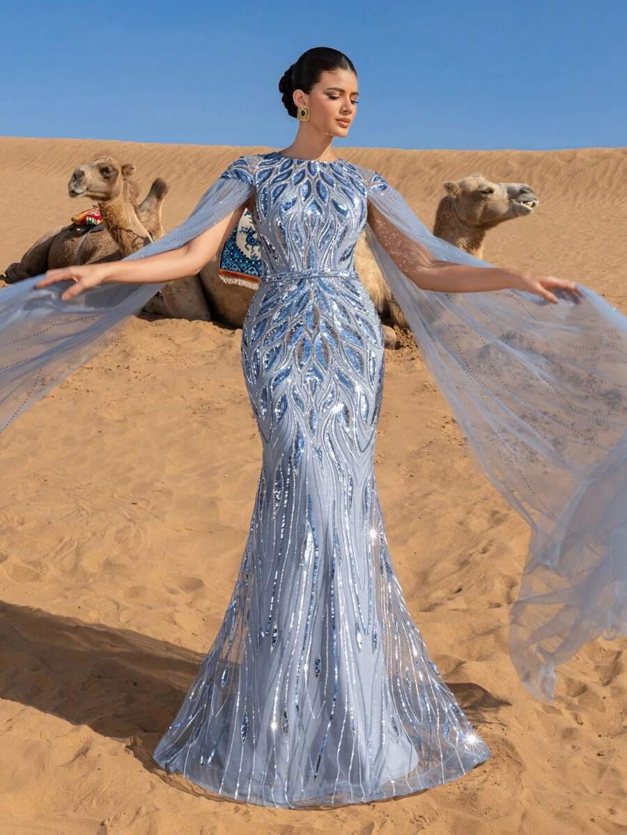 niebieska maxi sukienka