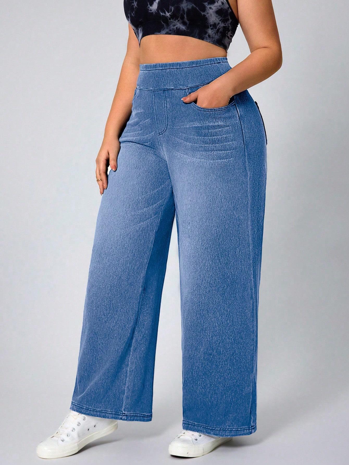 NIEBIESKIE SPODNIE JEANS PROSTA NOGAWKA