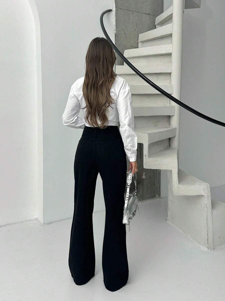 CZARNE SPODNIE JEANS