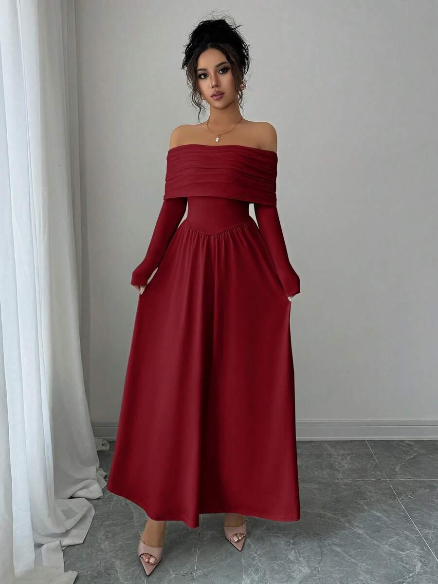 czerwona maxi sukienka