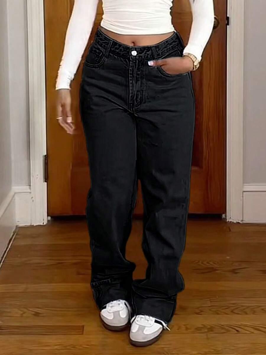czarne spodnie jeans