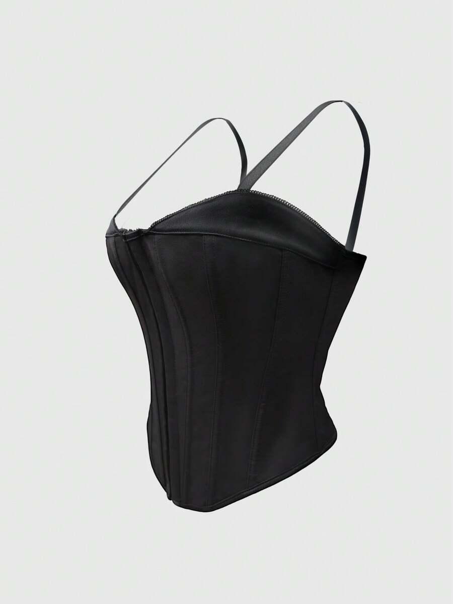 CZARNY TOP GORSET