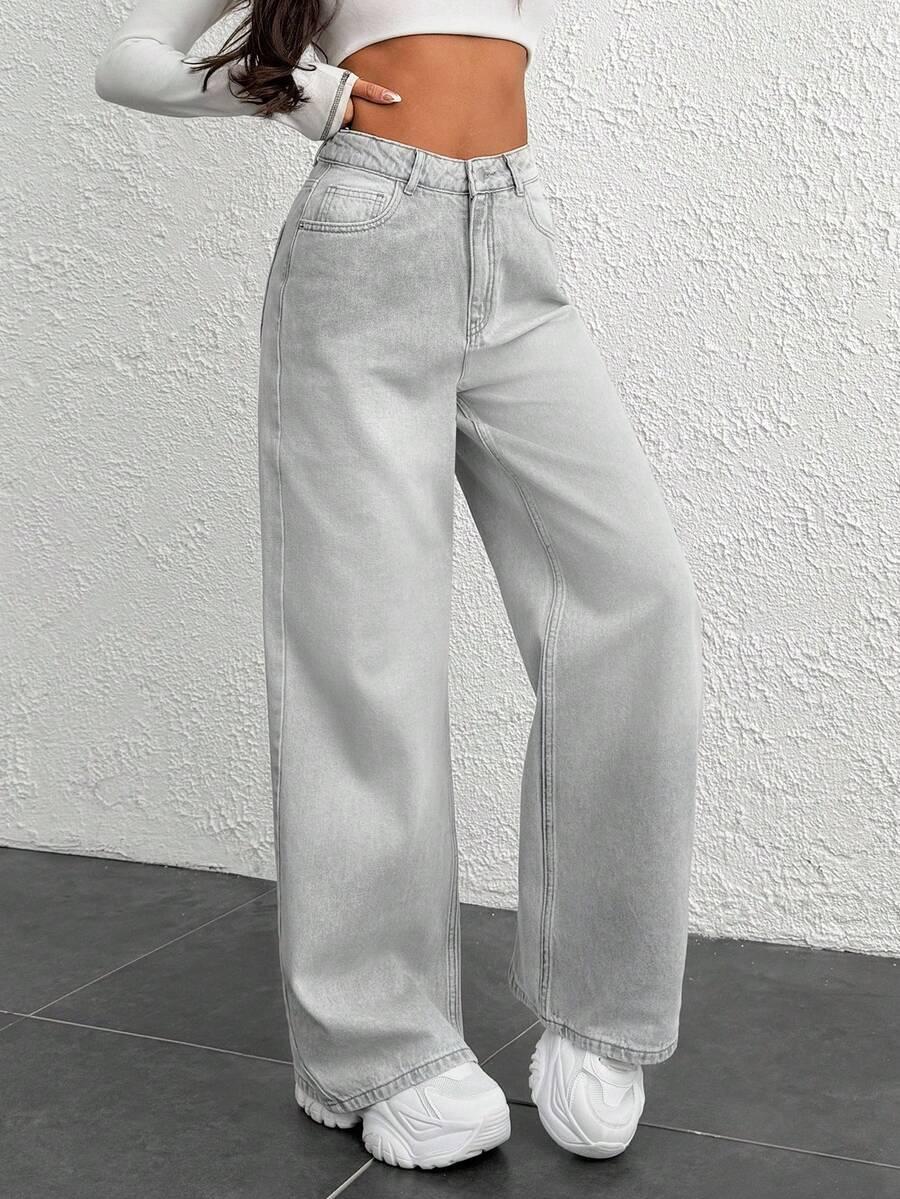 SZARE SPODNIE JEANS 