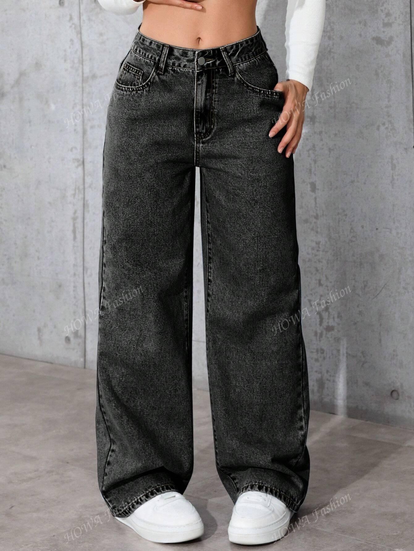 SZARE SPODNIE JEANS 