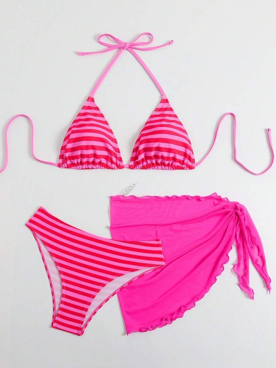 dwuczęściowy kostium bikini pareo komplet